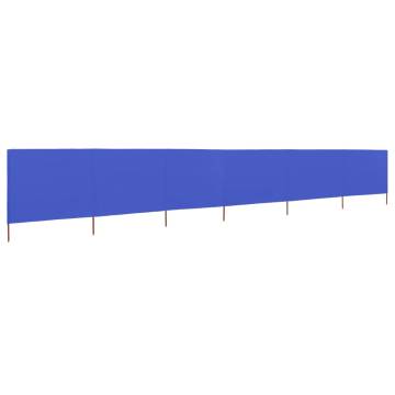 6-Panel Wind Screen Fabric 800x160 cm - Azure Blue