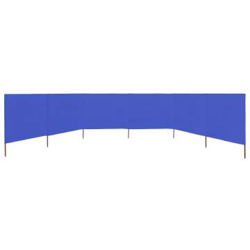 6-Panel Wind Screen Fabric 800x160 cm - Azure Blue