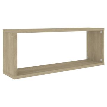 Wall Cube Shelf Set - 4 pcs Sonoma Oak | Hipomarket UK