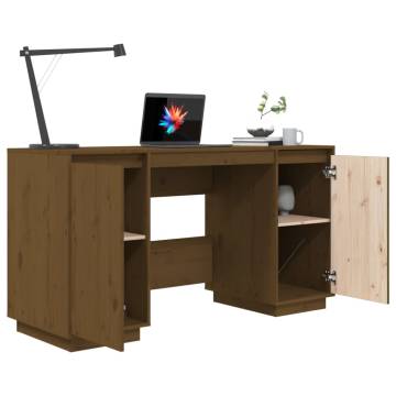 Desk Honey Brown 140x50 cm - Solid Pine Wood for Home & Office