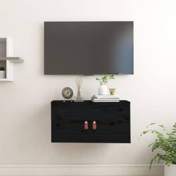 Wall Cabinet Black 60x30 cm | Solid Pine Wood | HipoMarket