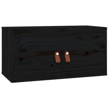 Wall Cabinet Black 60x30 cm | Solid Pine Wood | HipoMarket