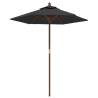 Garden Parasol with Wooden Pole - Black 196x231 cm | Hipo Market