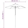 Garden Parasol with Wooden Pole - Black 196x231 cm | Hipo Market