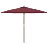 Bordeaux Red Garden Parasol with Wooden Pole | Hipomarket