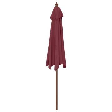 Bordeaux Red Garden Parasol with Wooden Pole | Hipomarket