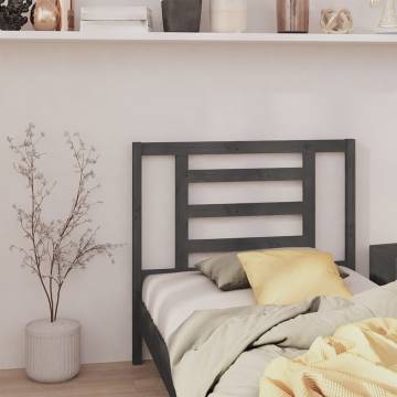 Stylish Grey Bed Headboard - Solid Pine Wood | Hipomarket UK