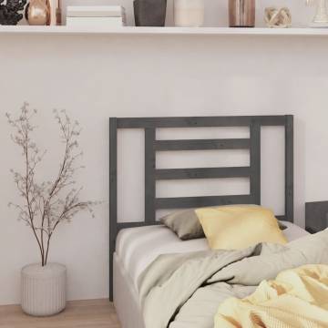 Stylish Grey Bed Headboard - Solid Pine Wood | Hipomarket UK