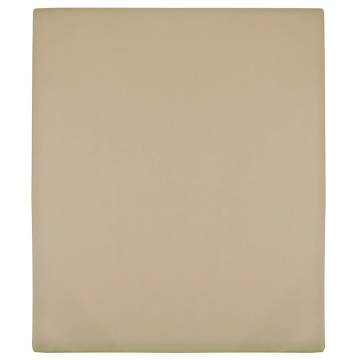 Jersey Fitted Sheets 2 pcs Taupe 140x200 cm Cotton | HipoMarket