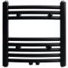 Black Bathroom Towel Rail Radiator Curve 480x480mm | HipoMarket