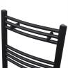 Black Bathroom Towel Rail Radiator Curve 480x480mm | HipoMarket