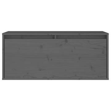 Wall Cabinet Grey 80x30x35 cm - Solid Pinewood Storage