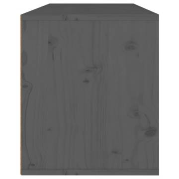 Wall Cabinet Grey 80x30x35 cm - Solid Pinewood Storage