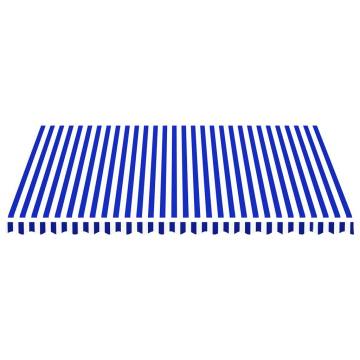 Replacement Awning Fabric Blue & White 4.5x3.5m - HipoMarket