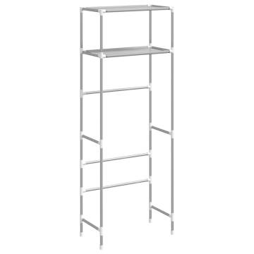 2-Tier Grey Storage Rack Over Toilet - Space Saver Solution