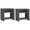 Bedside Cabinets 2 pcs High Gloss Grey 40x30x40 cm Engineered Wood Colour high gloss grey Quantity in Package 2 