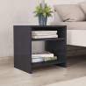 Elegant High Gloss Grey Bedside Cabinets - Set of 2