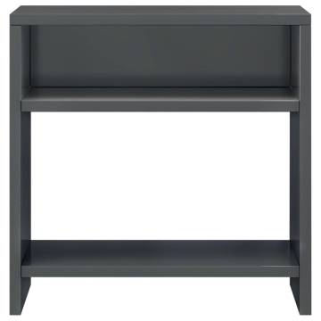 Elegant High Gloss Grey Bedside Cabinets - Set of 2