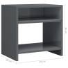 Elegant High Gloss Grey Bedside Cabinets - Set of 2