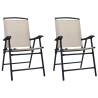 Folding Garden Chairs 2 pcs Texilene Cream - Stylish & Durable