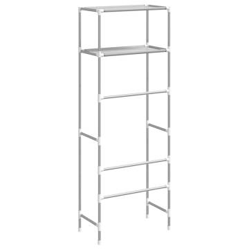 2-Tier Grey Storage Rack Over Toilet - Space Saver Solution