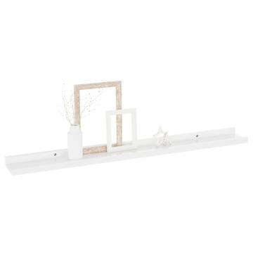 Stylish Wall Shelves 4 pcs High Gloss White - 80x9x3 cm