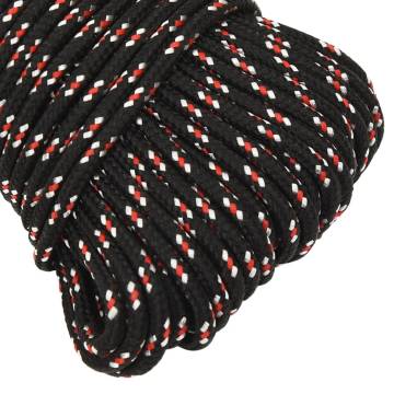 Boat Rope Black 4mm 25m - Durable Polypropylene for Boating