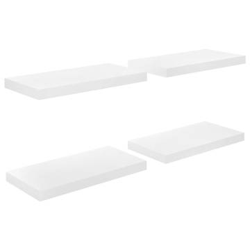 Stylish Floating Wall Shelves - High Gloss White | Hipomarket