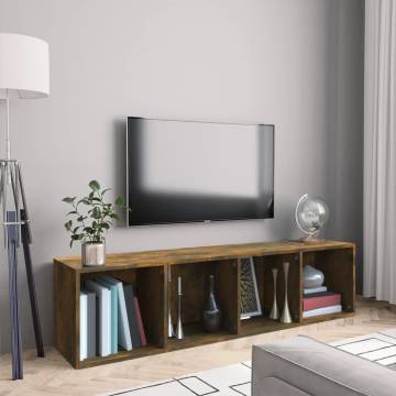 Smoked Oak Book & TV Cabinet - 143x30x36cm | HipoMarket