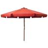 Outdoor Parasol with Wooden Pole 330 cm Terracotta Colour terracotta Quantity in Package 1 