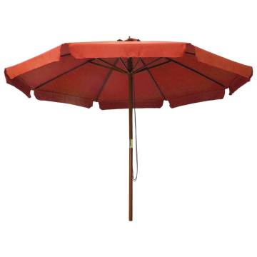 Outdoor Parasol with Wooden Pole 330 cm - Terracotta Shade