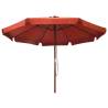 Outdoor Parasol with Wooden Pole 330 cm - Terracotta Shade