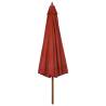 Outdoor Parasol with Wooden Pole 330 cm - Terracotta Shade