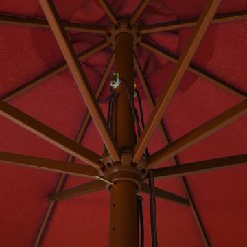 Outdoor Parasol with Wooden Pole 330 cm - Terracotta Shade