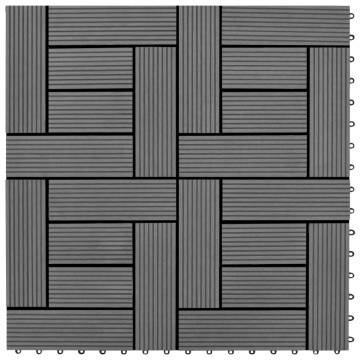 Grey 11 pcs 30x30 cm WPC Decking Tiles - Durable & Easy Install