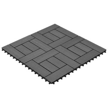 Grey 11 pcs 30x30 cm WPC Decking Tiles - Durable & Easy Install