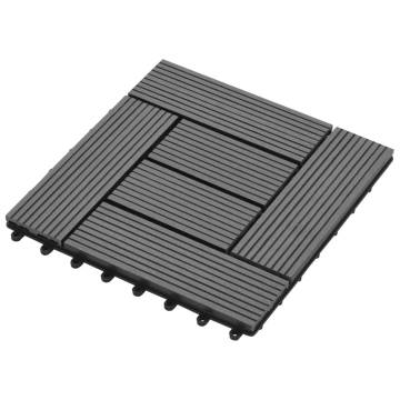 Grey 11 pcs 30x30 cm WPC Decking Tiles - Durable & Easy Install