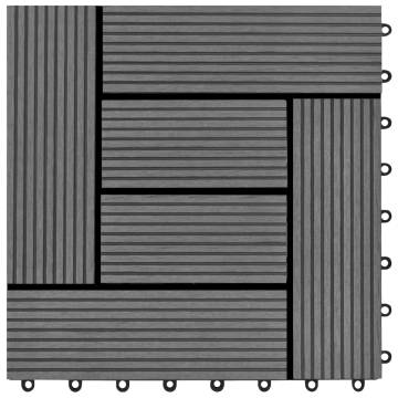 Grey 11 pcs 30x30 cm WPC Decking Tiles - Durable & Easy Install