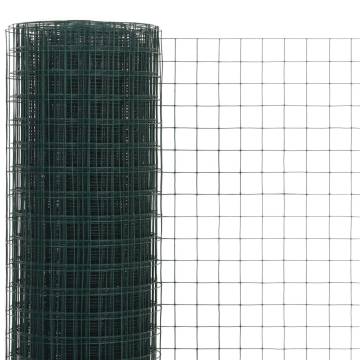 Chicken Wire Fence Steel PVC Coated 25x0.5m Green - Hipo Market