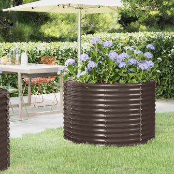 Garden Raised Bed Powder-coated Steel 100x100x68 cm - Brown