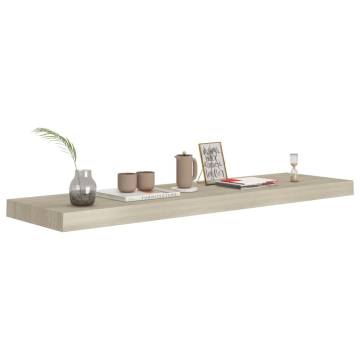 Stylish Floating Wall Shelves - Set of 2 Oak - Hipomarket UK