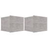 Elegant Concrete Grey Bedside Cabinets - Set of 2