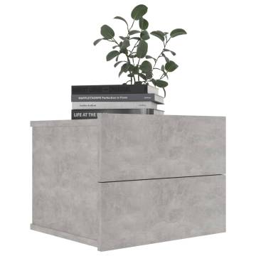 Elegant Concrete Grey Bedside Cabinets - Set of 2