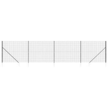 Wire Mesh Fence with Spike Anchors Anthracite 1.6x10m