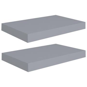 Stylish Grey Floating Wall Shelves - 2 Pcs | Hipo Market