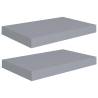 Stylish Grey Floating Wall Shelves - 2 Pcs | Hipo Market