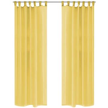 Voile Curtains 2 pcs 140x175 cm in Yellow | HipoMarket