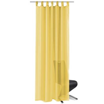 Voile Curtains 2 pcs 140x175 cm in Yellow | HipoMarket