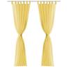 Voile Curtains 2 pcs 140x175 cm in Yellow | HipoMarket