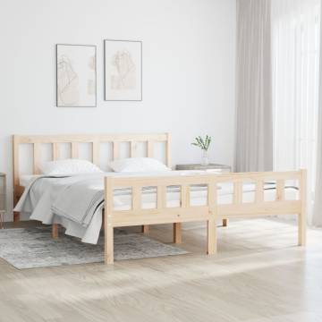 Solid Wood Bed Frame 140x190 cm - Timeless Design